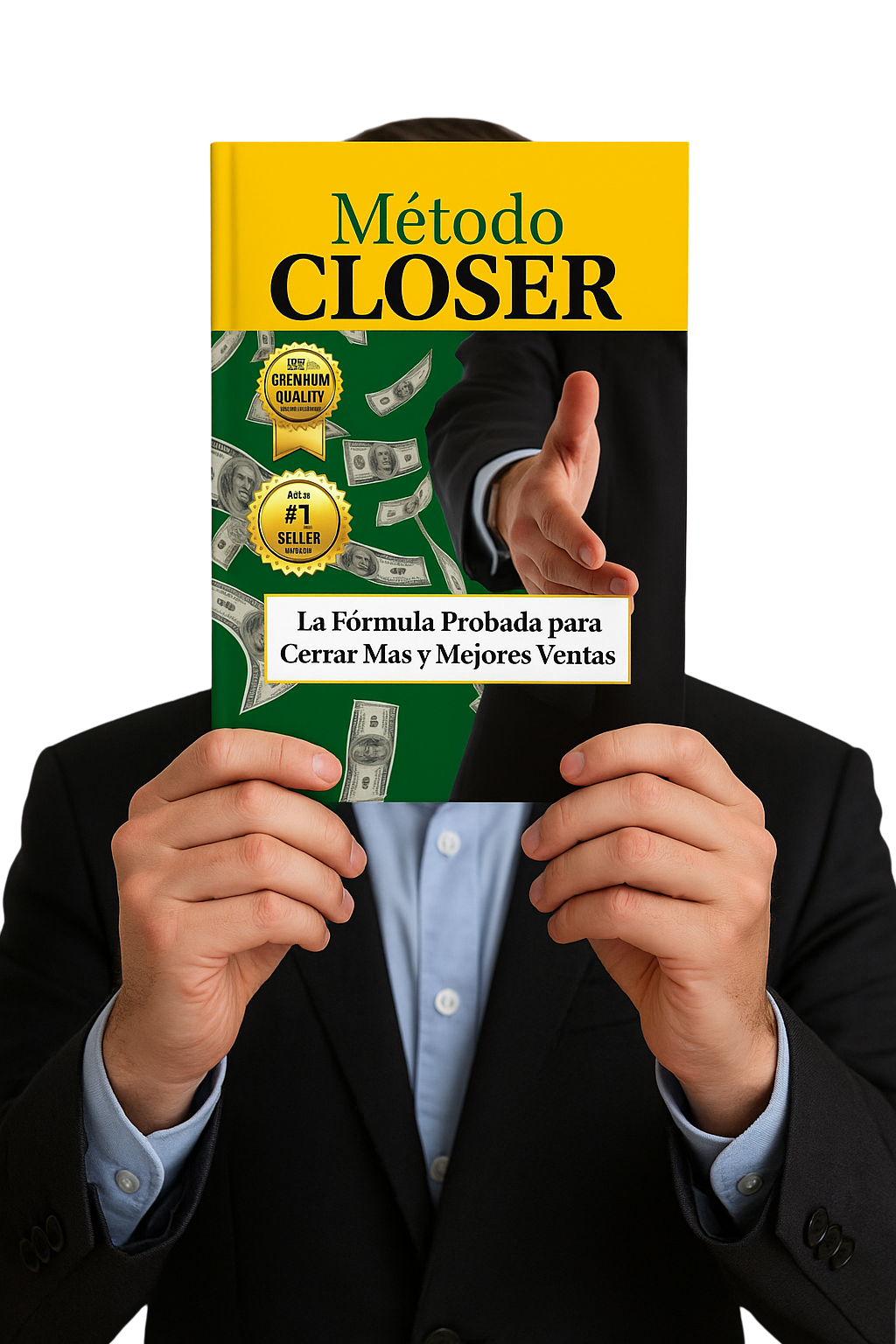 Persona sosteniendo el ebook Método Closer - La fórmula probada para cerrar más ventas