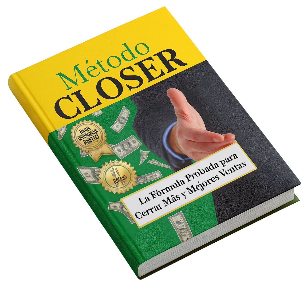 Método Closer – Ebook de ventas en formato digital Mockup 3D del ebook Método Closer - Técnicas de cierre y psicología de ventas